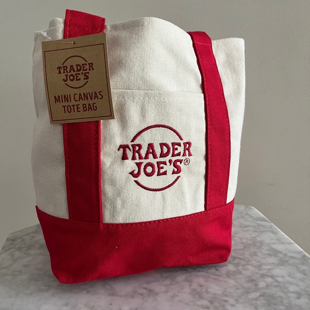 Trader Joe’s Mini Canvas Bag - Red NWT